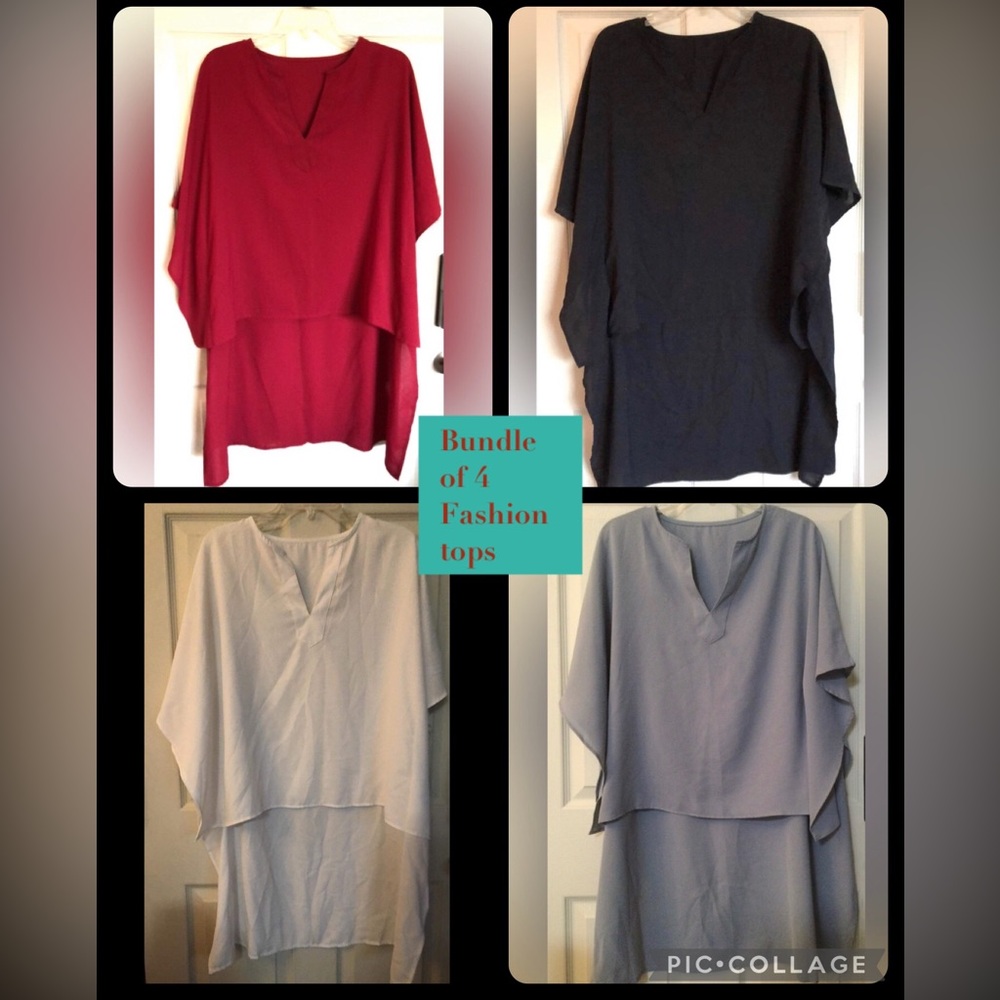 4 Pretty fashionable tops great gently used ❤️